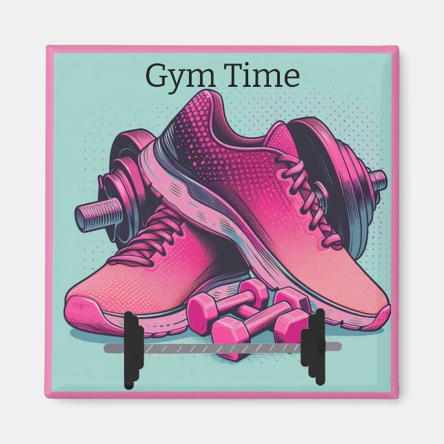 Gym Sneakers mit Barbell Gym Time Magnet (Vorne)