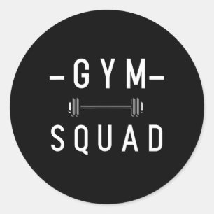 Gym Squad Bodybuilding Motivierend Zitat Gym Arbei Runder Aufkleber