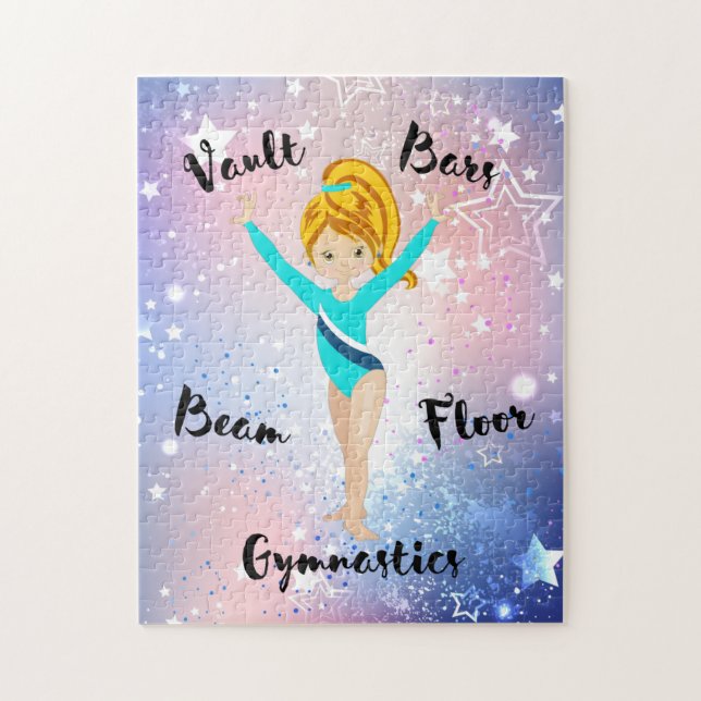 Gym Star Deep Blonde, Hazel Eyes, Turquoise Leo Puzzle (Vertikal)