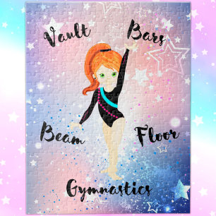Gym Star Ginger Hair, grüne Augen, schwarzer Leota Puzzle
