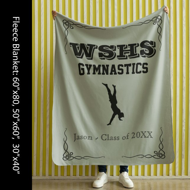 Gym Team Fleece Grosser schwarzer Text für Typ (Gym Team Fleece Large Blanket Black Text for Guys)