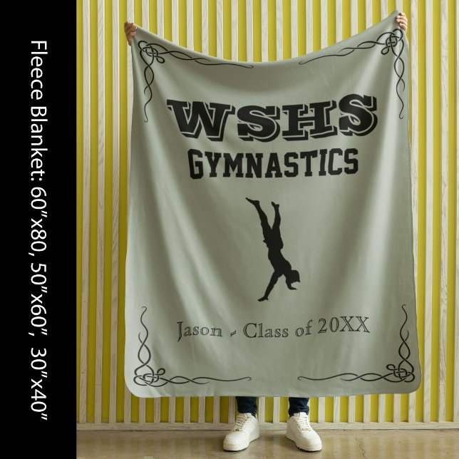 Gym Team Fleece Med Blanket Schwarzer Text für Typ (Gym Team Fleece Med Blanket Black Text for Guys)
