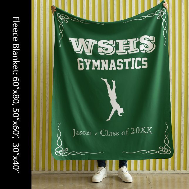 Gym Team Fleece Med Blanket Weißer Text für Typ (Gym Team Fleece Med Blanket White Text for Guys)