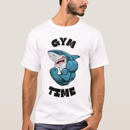 Gym Time Flexing Shark - Funny Workout Fitness T-Shirt