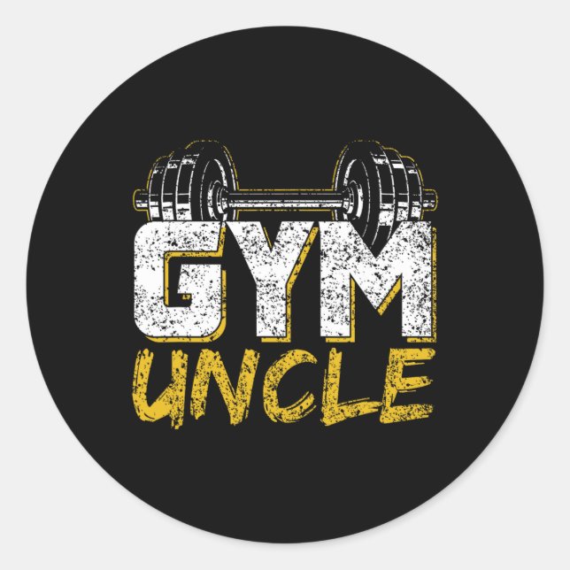 Gym Uncle Black Workout Runder Aufkleber (Vorderseite)