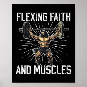 Gym und Jesus christlicher Bodybuilder religiöser Poster