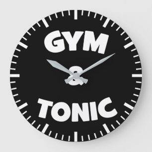 Gym und Tonic - Funny Novelout Workout Große Wanduhr