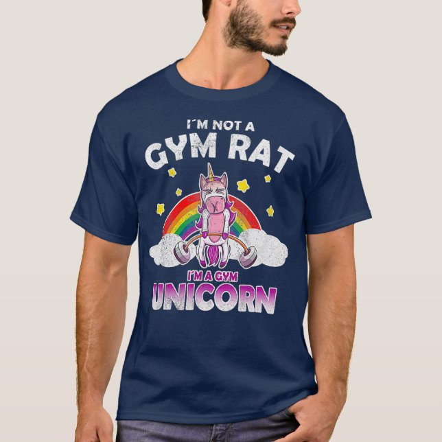 Gym Unicorn Niedlich Funny Weightlift Geschenk T-Shirt (Vorderseite)