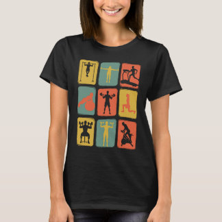 Gym Vintage Retro Training Fitnessgeräte T-Shirt