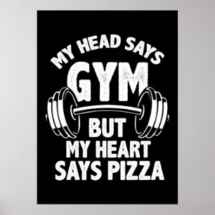 Gym vs Pizza - Funny Gym, Workout Spaß Poster
