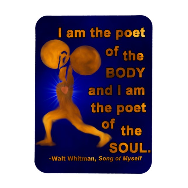Gym Weightlift Motivierend Poet Walt Whitman Magnet (Vertikal)