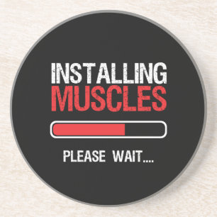 Gym Workout Fitness Body Builder Installation Musc Getränkeuntersetzer
