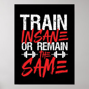 Gym Workout Fitness Train Insane bleibt gleich Poster