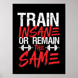 Gym Workout Fitness Train Insane bleibt gleich Poster
