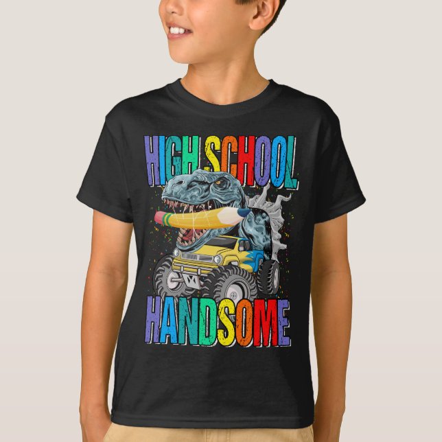 Gymnasialgie Monster Truck Dinosaurier T-Shirt (Vorderseite)