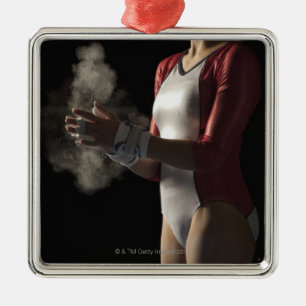 Gymnast 3 silbernes ornament