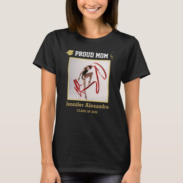 Gymnast Athlete Proud Mama Foto grad Klasse von 20 T-Shirt (Vorderseite)