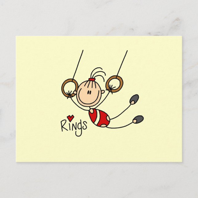 Gymnast auf Rings Postkarte (Vorderseite)