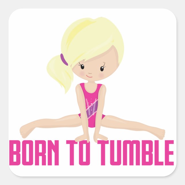 Gymnast - Blonde Square Sticker (Vorderseite)