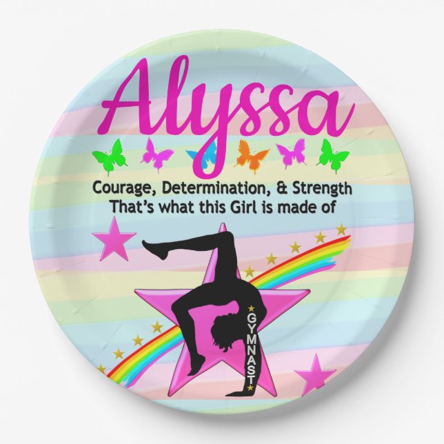 GYMNAST COURAY UND STÄRKE PAPPTELLER (Vorderseite)