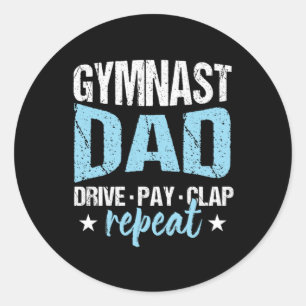 Gymnast Dad Gymnast Athletic Sports Father Gift Runder Aufkleber
