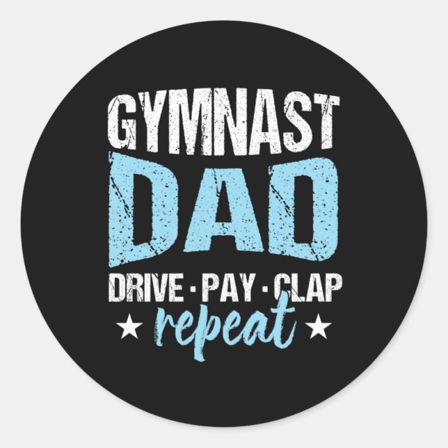 Gymnast Dad Gymnast Athletic Sports Father Gift Runder Aufkleber (Vorderseite)