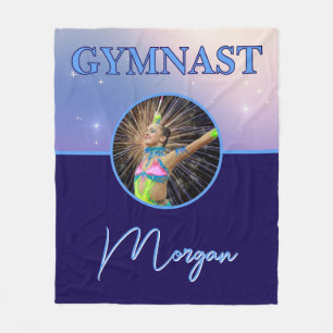 Gymnast Deep Royal Custom Foto und Name Fleecedecke