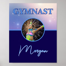 Gymnast Deep Royal Custom Foto und Name Poster