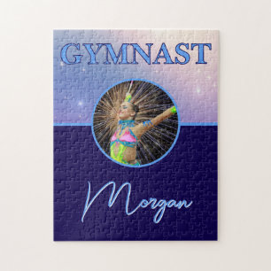 Gymnast Deep Royal Custom Foto und Name Puzzle