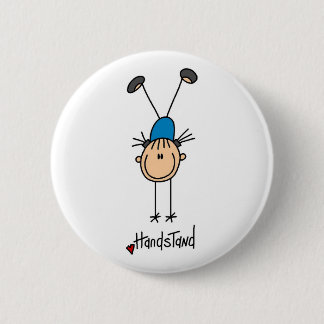 Gymnast, der Handstand tut Button