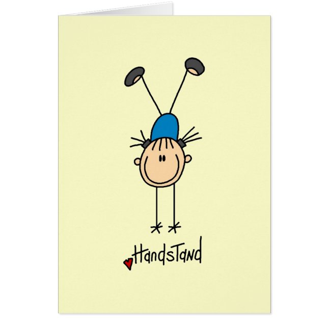 Gymnast, der Handstands tut (Vorne)