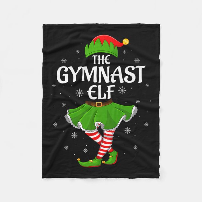 Gymnast Elf Christmas Family Girls Women Elf Squad Fleecedecke (Vorderseite)