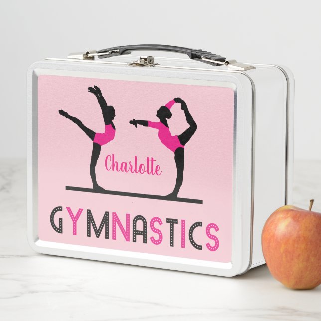 Gymnast Figures Niedlich Girls Gymnastik Personali Metall Lunch Box (Beispiel)
