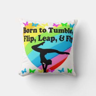 GYMNAST GEBOREN ZU TUMBLE UND FLY-DESIGN KISSEN
