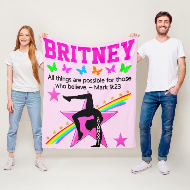 GYMNAST GIRL DREAMS PERSONALISIEREN FLEECKBLANKET FLEECEDECKE (Beispiel)
