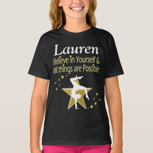 GYMNAST GIRL DREAMS PERSONALISIERT T SHIRT