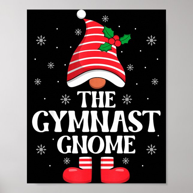 Gymnast Gnome Christmas Family Matching Group Funn Poster (Vorne)