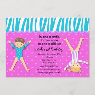 Gymnast-gymnastische Geburtstags-Party Einladungen