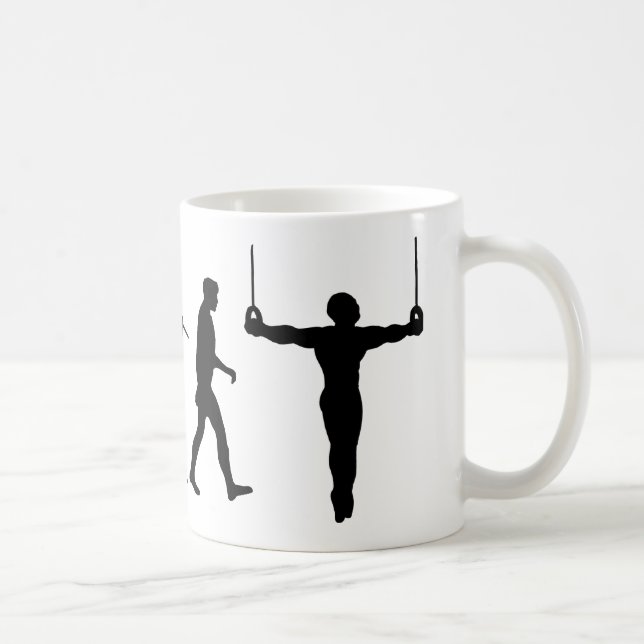 Gymnast-gymnastische Ringe Kaffeetasse (Rechts)