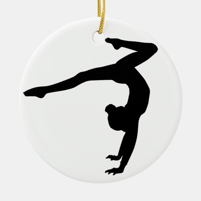 Gymnast-Hirschhandstand-Geschenke Keramikornament (Vorne)