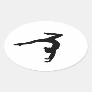 Gymnast-Hirschhandstand-Geschenke Ovaler Aufkleber