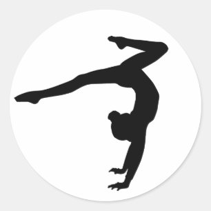 Gymnast-Hirschhandstand-Geschenke Runder Aufkleber