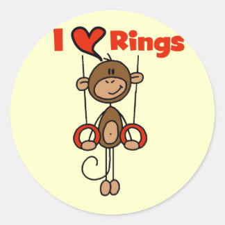 Gymnast Lieben Rings Tshirts und Geschenke Runder Aufkleber