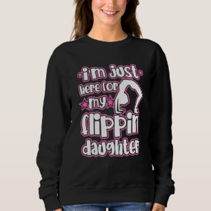 Gymnast Mama oder Vater Flippin Tochter Silhouette Sweatshirt