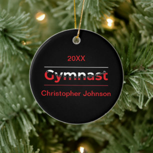 Gymnast - Minimalistisch Moderne Gymnastik - Wort Keramik Ornament