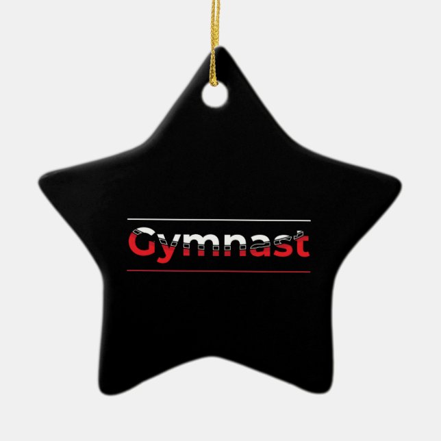 Gymnast - Minimalistisch Moderne Gymnastik - Wort Keramik Ornament (Vorne)