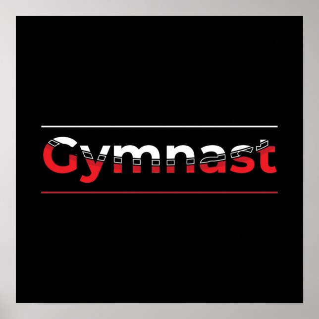 Gymnast - Minimalistisch Moderne Gymnastik - Wort Poster (Vorne)