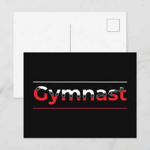 Gymnast - Minimalistisch Moderne Gymnastik - Wort Postkarte