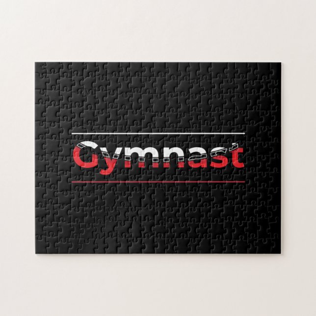 Gymnast - Minimalistisch Moderne Gymnastik - Wort Puzzle (Horizontal)