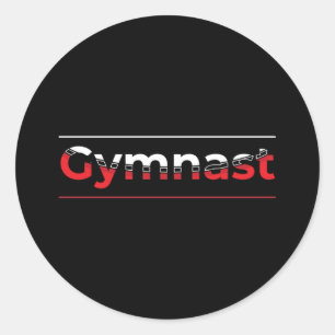 Gymnast - Minimalistisch Moderne Gymnastik - Wort Runder Aufkleber